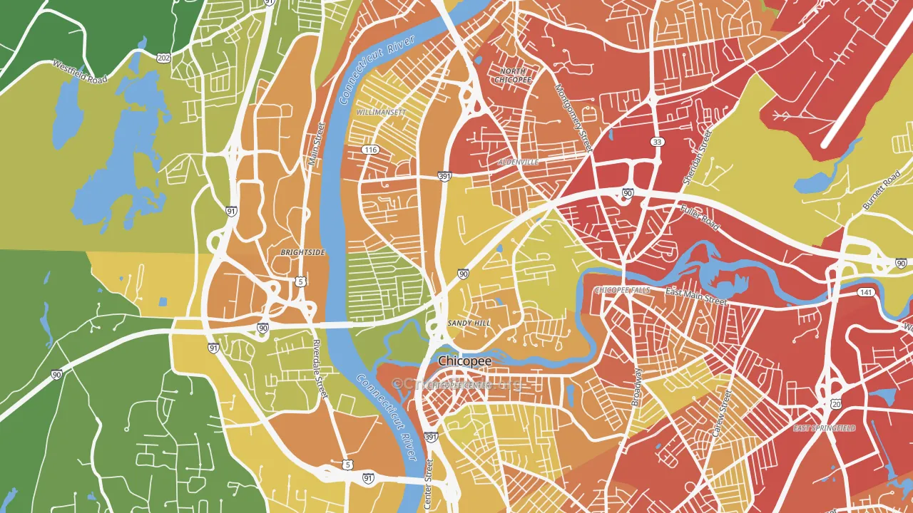 01013, MA Map of Vehicle Theft Rates