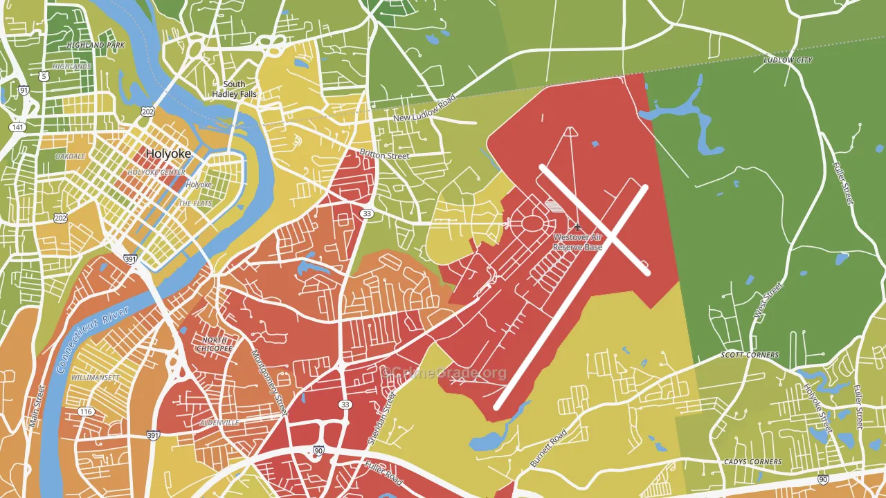 01022, MA Map of Vehicle Theft Rates