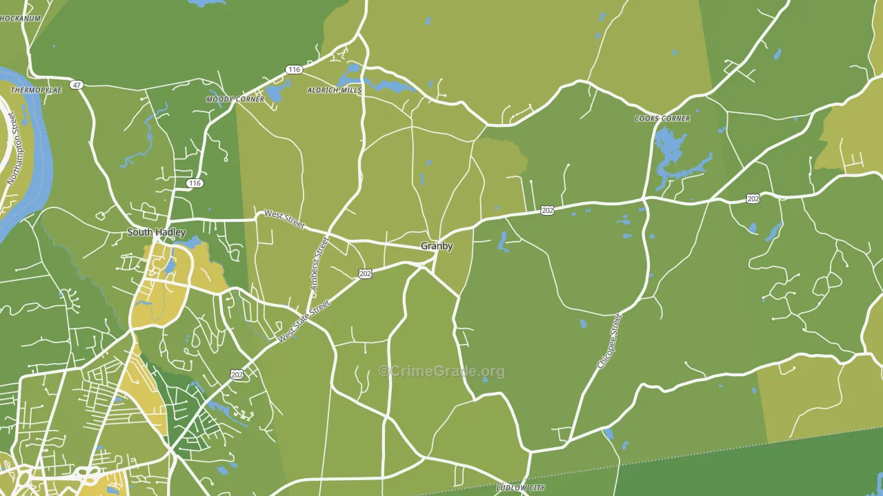 01033, MA Map of Vehicle Theft Rates