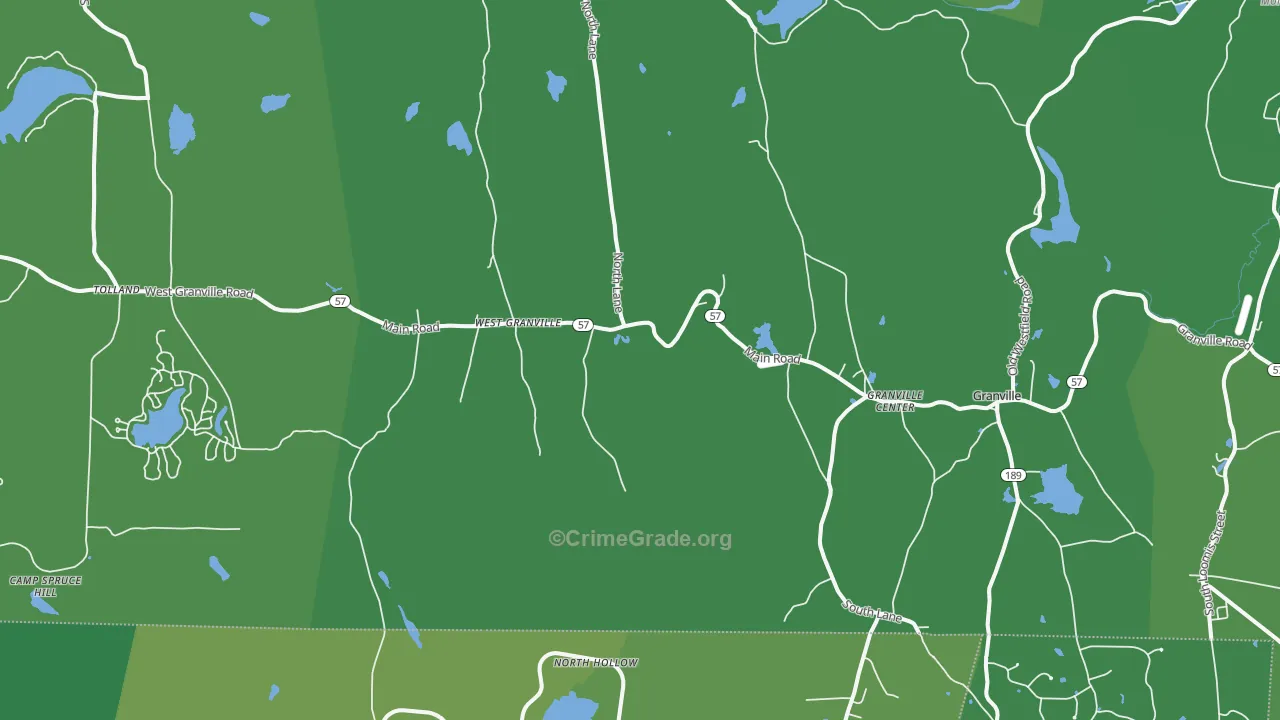 01034, MA Map of Vehicle Theft Rates
