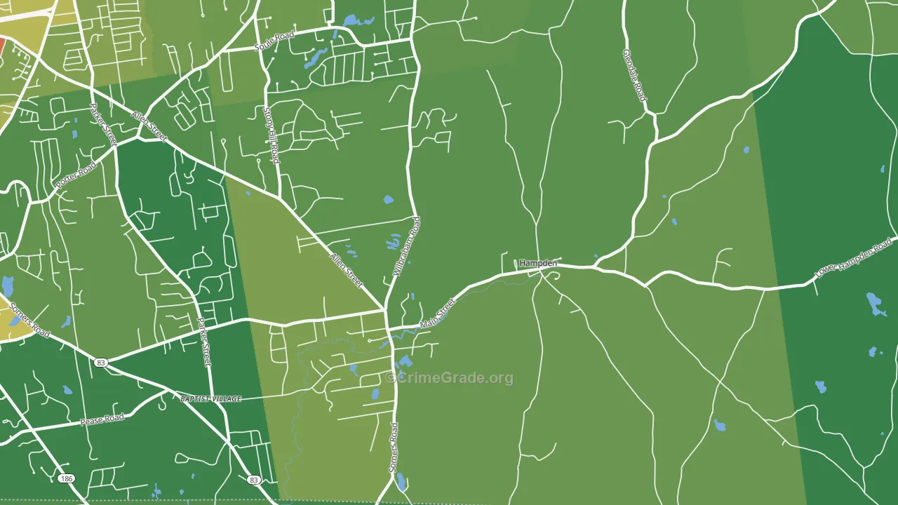 01036, MA Map of Vehicle Theft Rates