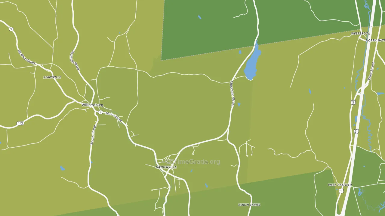 01039, MA Map of Vehicle Theft Rates