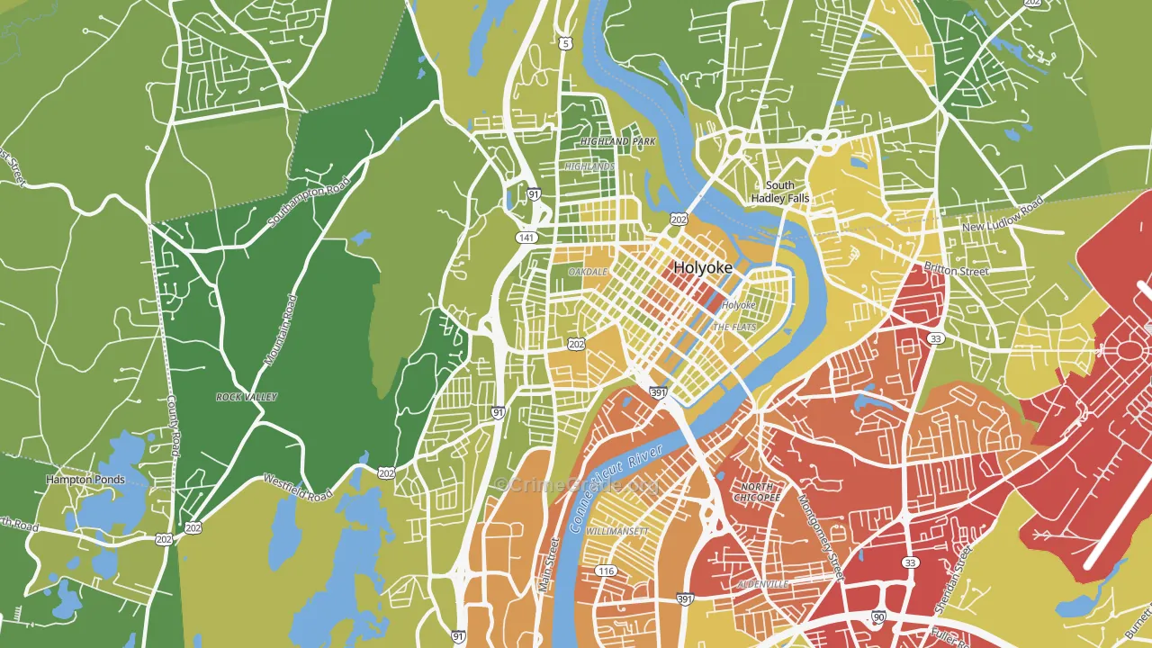 01040, MA Map of Vehicle Theft Rates
