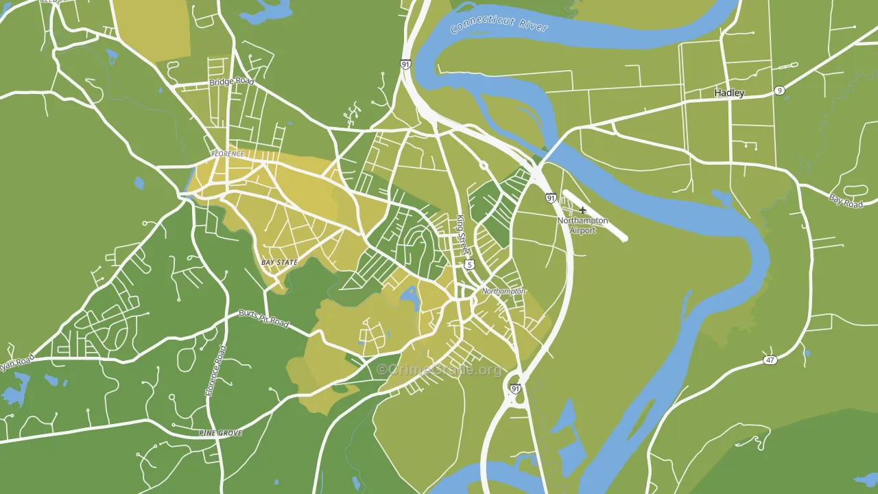 01060, MA Map of Vehicle Theft Rates