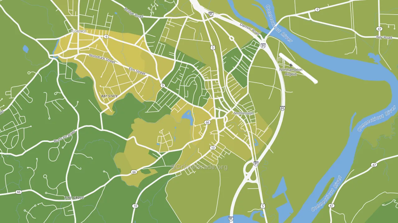 01063, MA Map of Vehicle Theft Rates