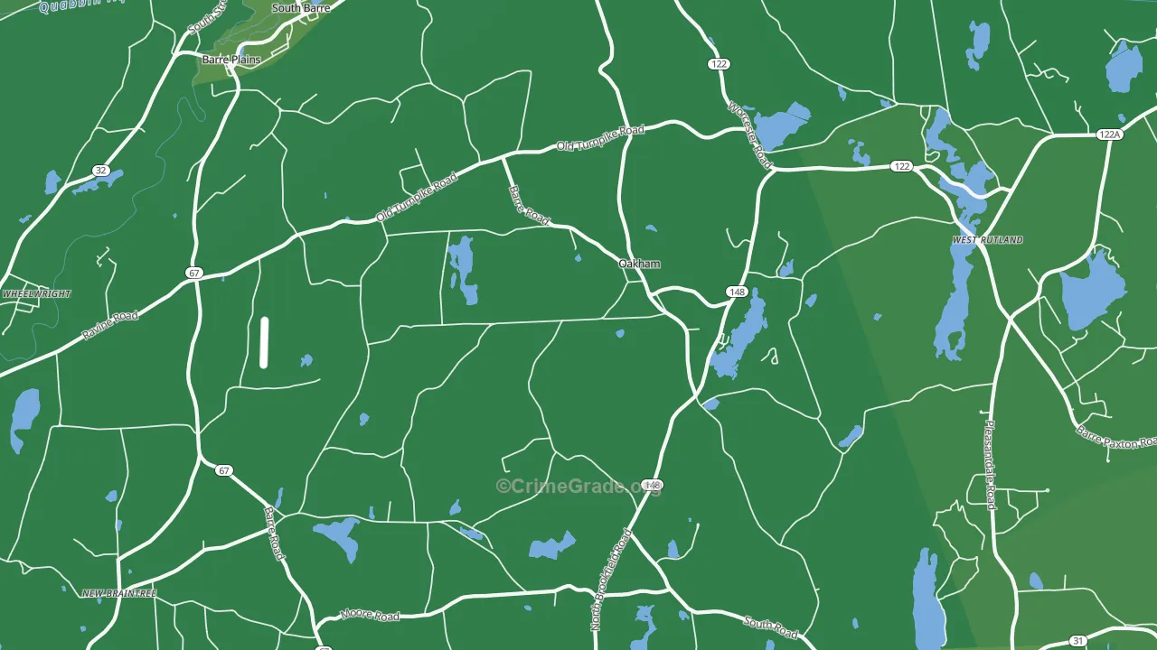 01068, MA Map of Vehicle Theft Rates