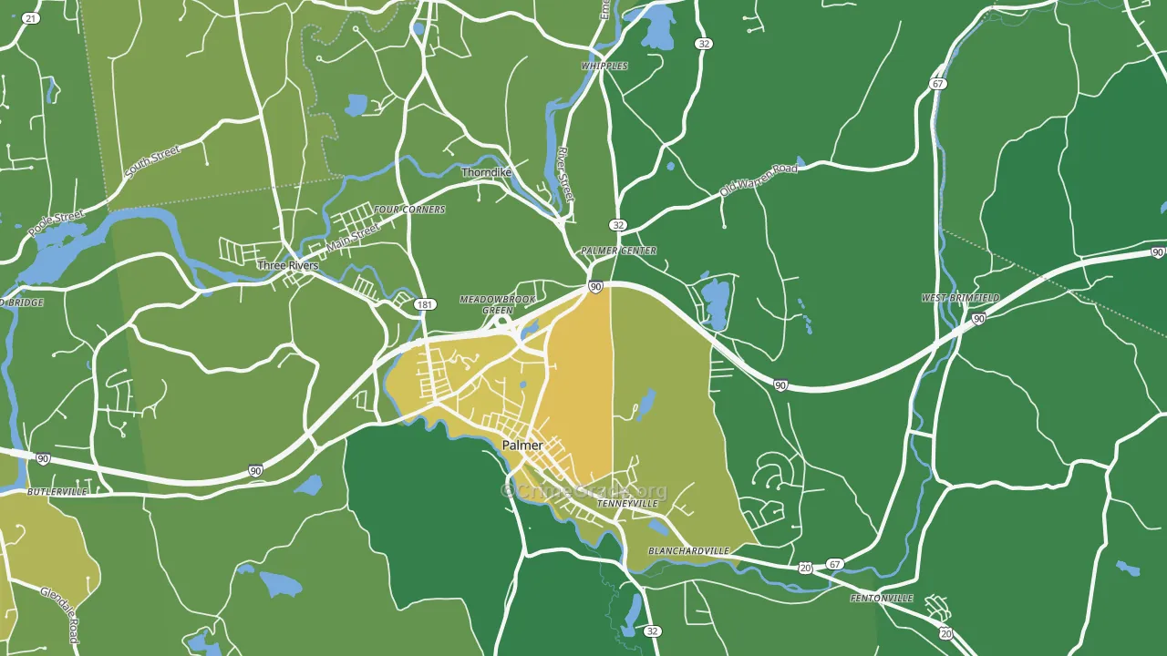 01069, MA Map of Vehicle Theft Rates