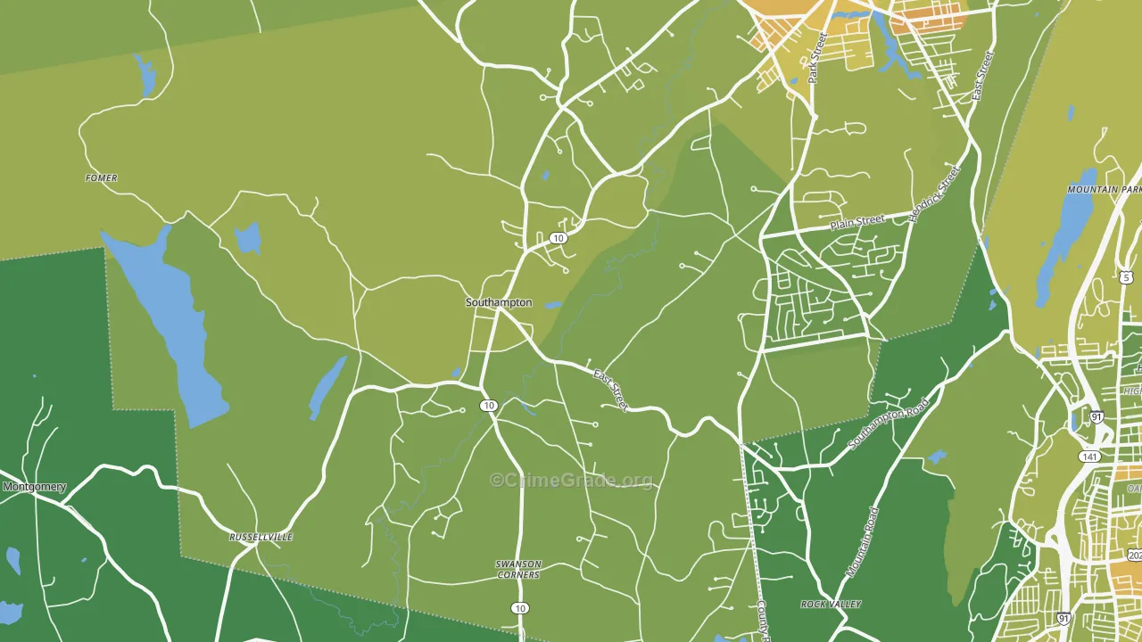 01073, MA Map of Vehicle Theft Rates