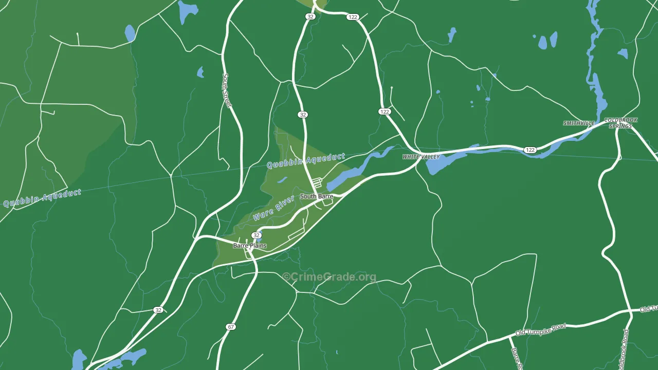 01074, MA Map of Vehicle Theft Rates