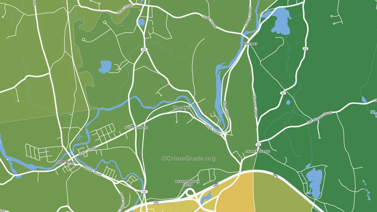 01079, MA Map of Vehicle Theft Rates