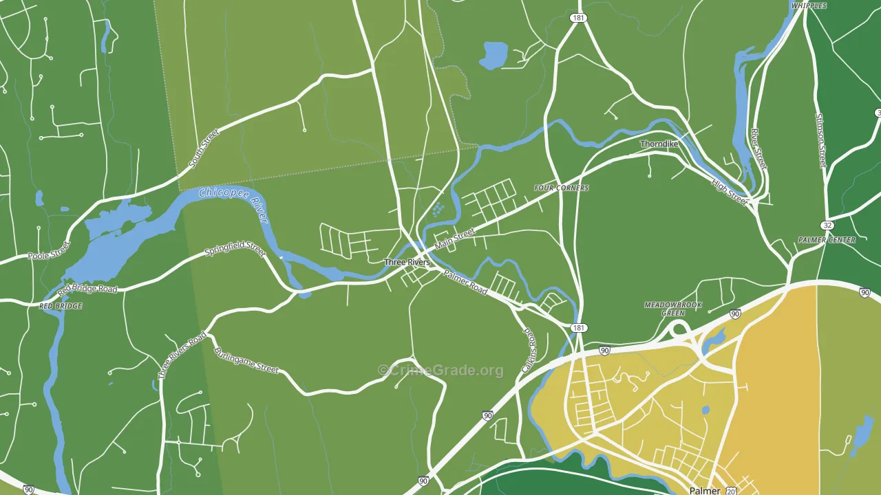 01080, MA Map of Vehicle Theft Rates