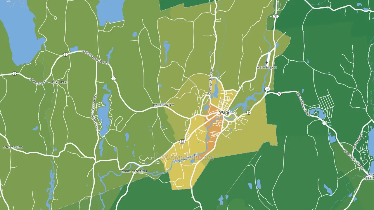 01082, MA Map of Vehicle Theft Rates