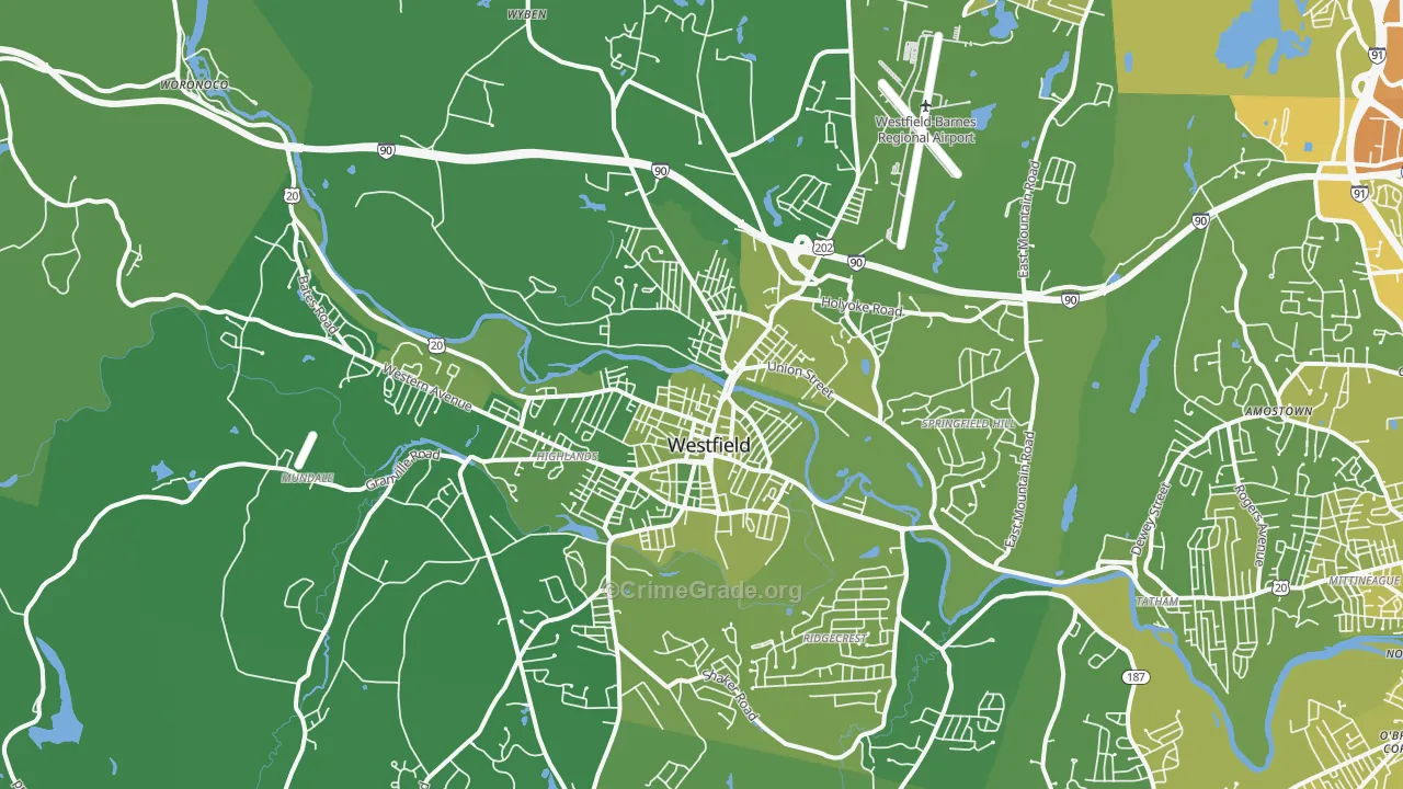 01085, MA Map of Vehicle Theft Rates