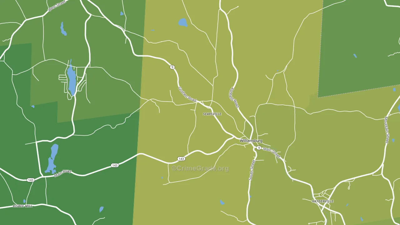 01096, MA Map of Vehicle Theft Rates