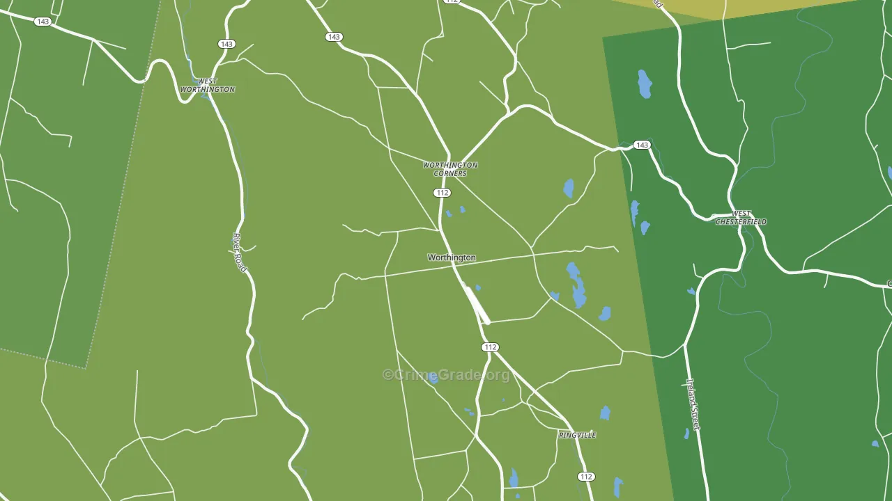 01098, MA Map of Vehicle Theft Rates