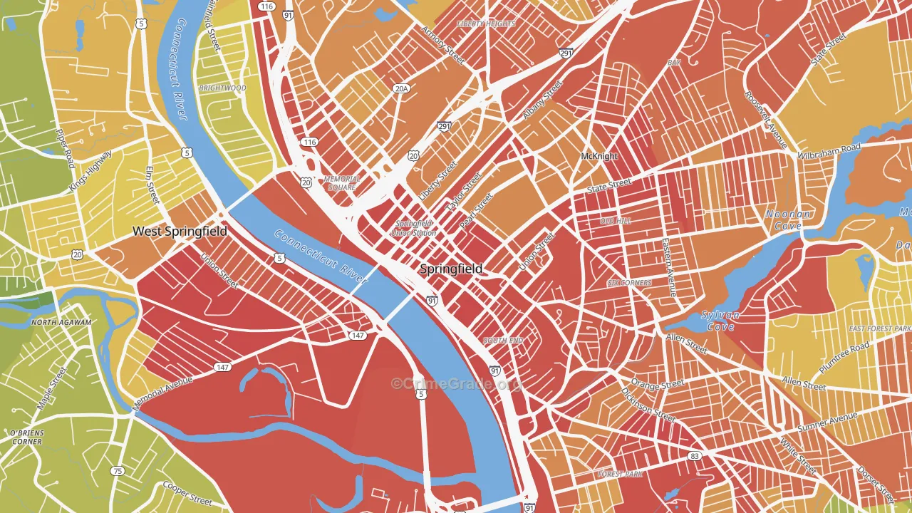 01103, MA Map of Vehicle Theft Rates