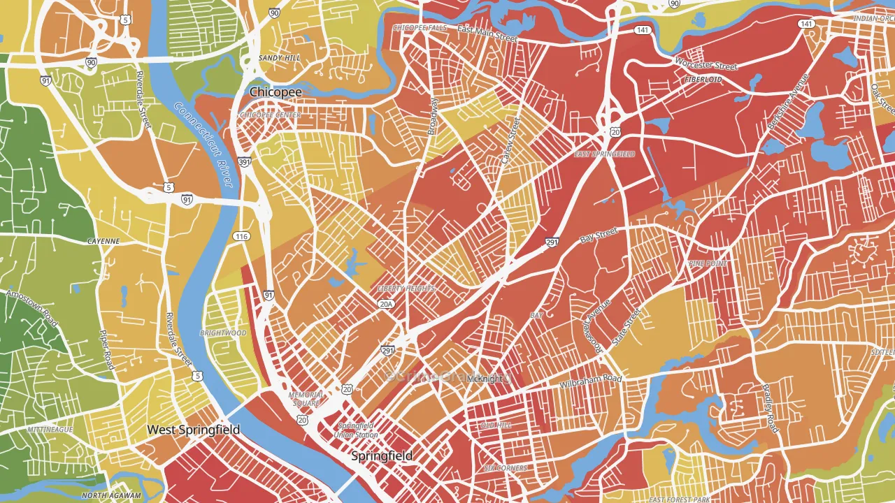 01104, MA Map of Vehicle Theft Rates