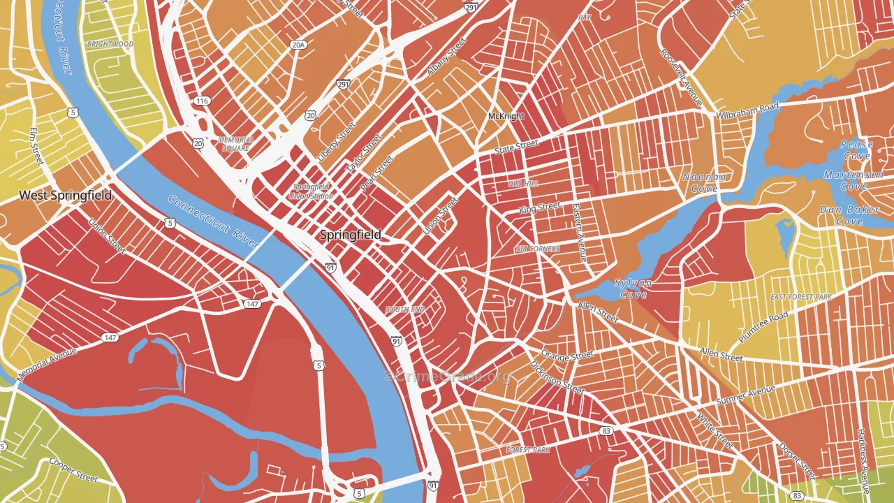 01105, MA Map of Vehicle Theft Rates
