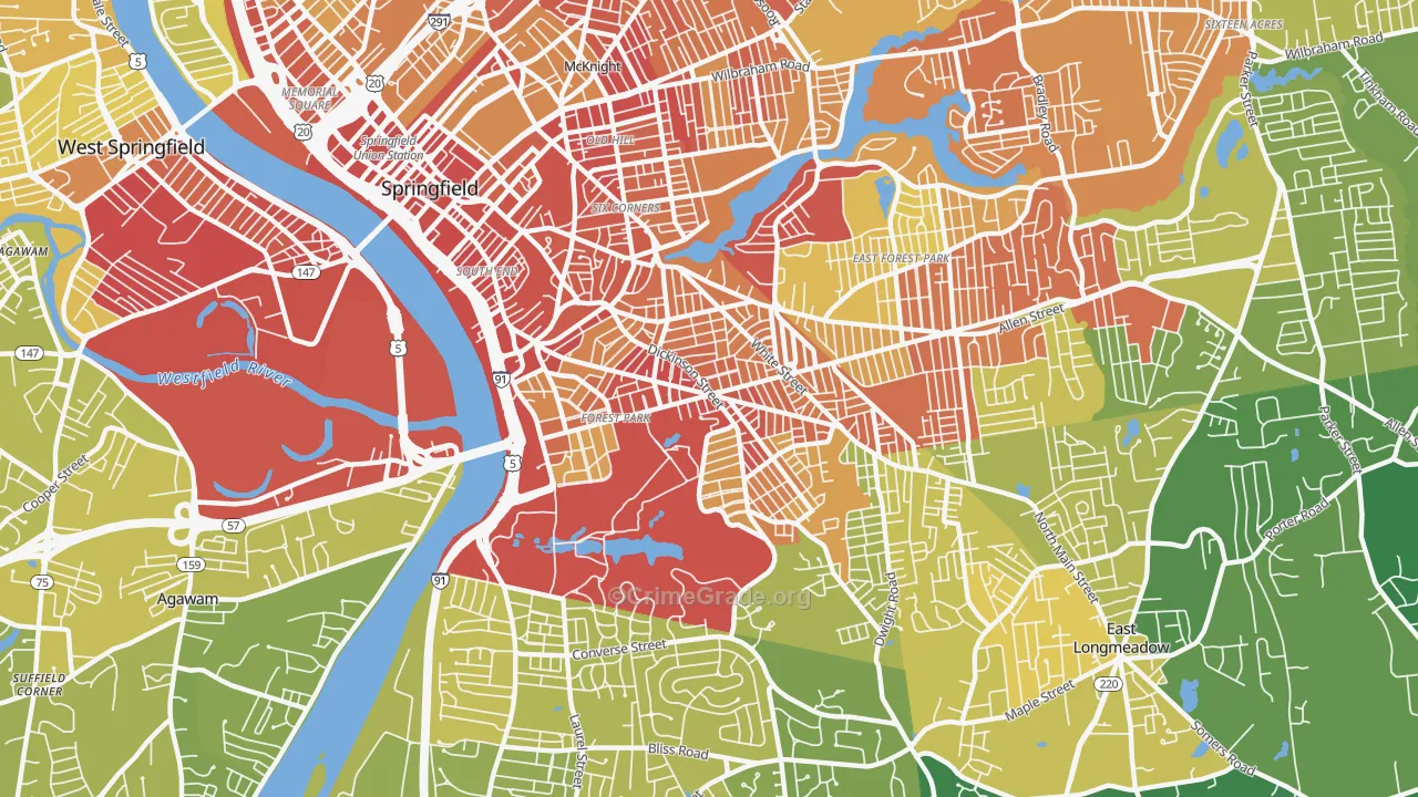 01108, MA Map of Vehicle Theft Rates
