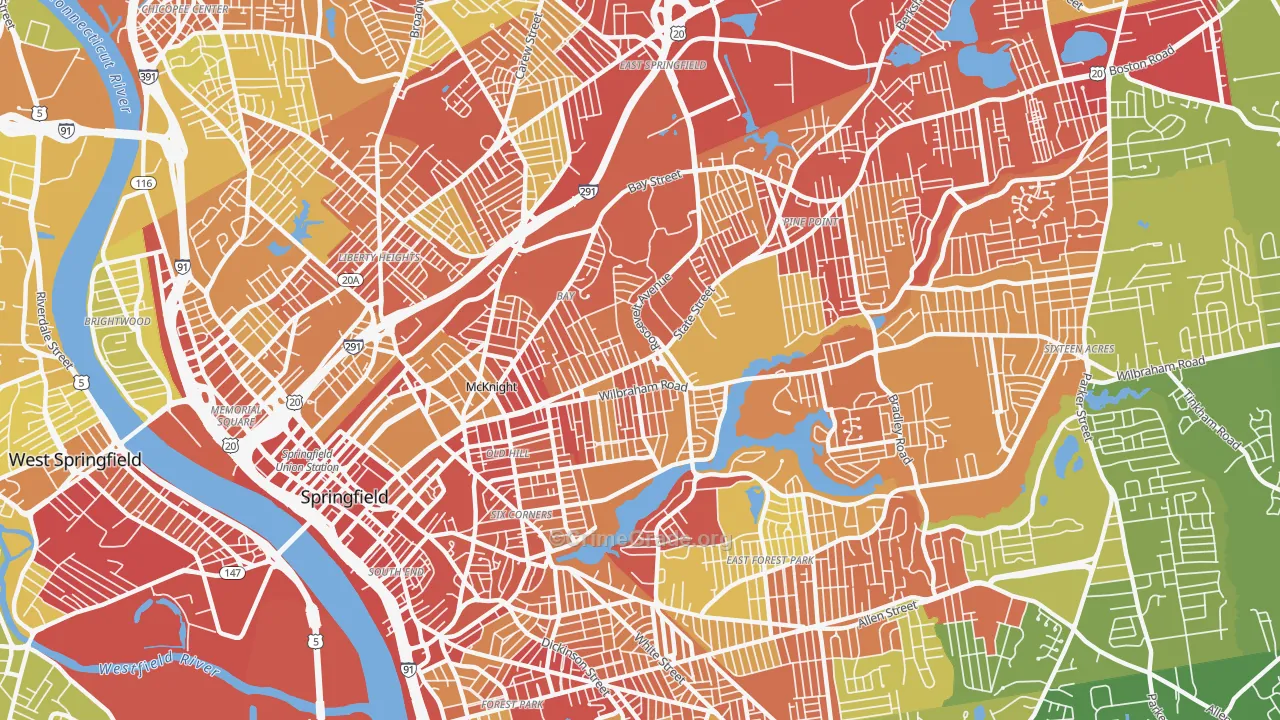 01109, MA Map of Vehicle Theft Rates