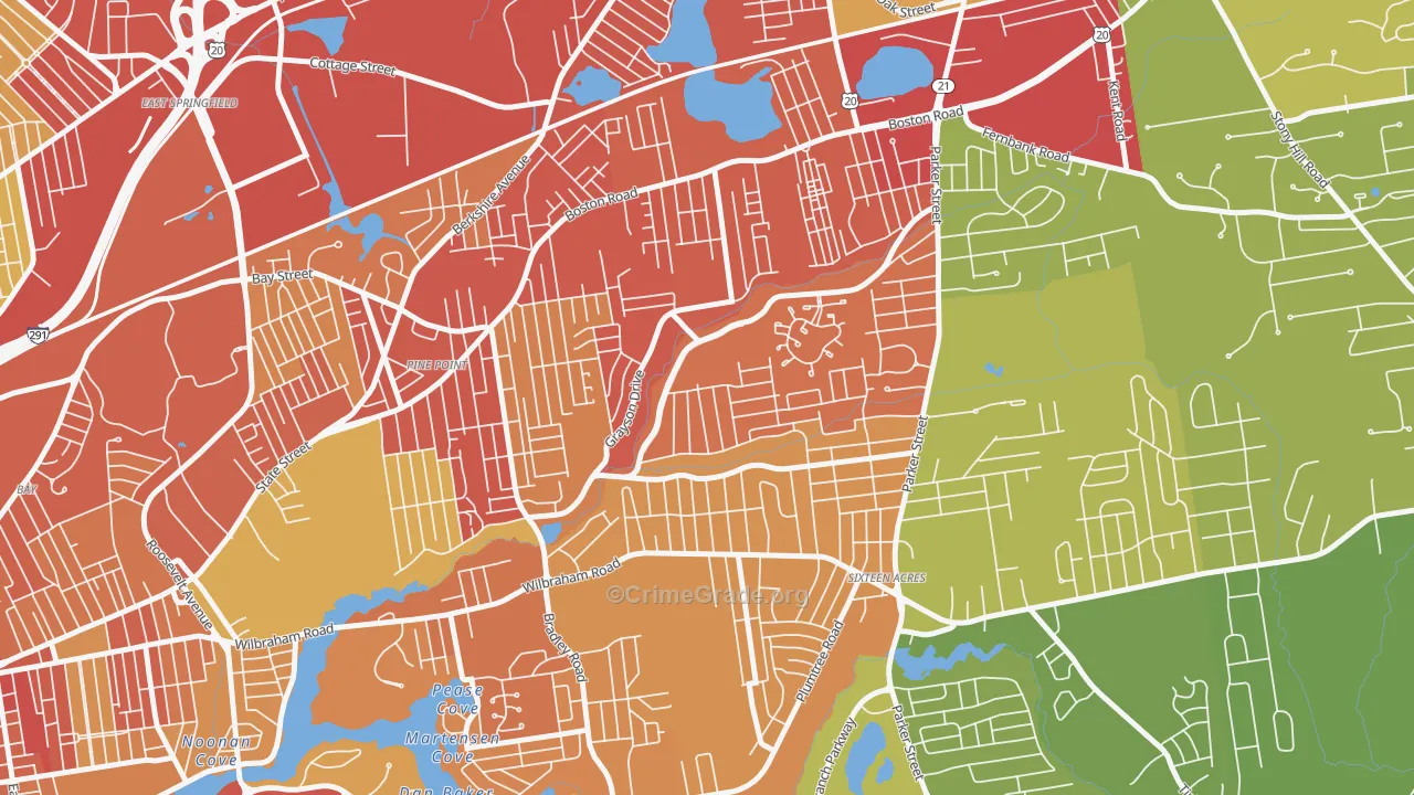 01119, MA Map of Vehicle Theft Rates