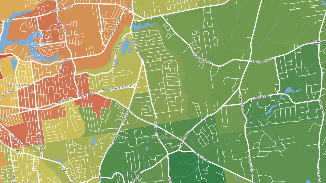 01128, MA Map of Vehicle Theft Rates