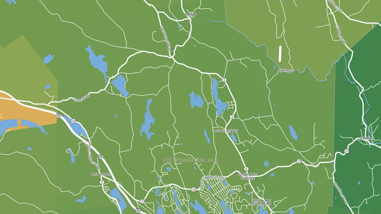 01223, MA Map of Vehicle Theft Rates
