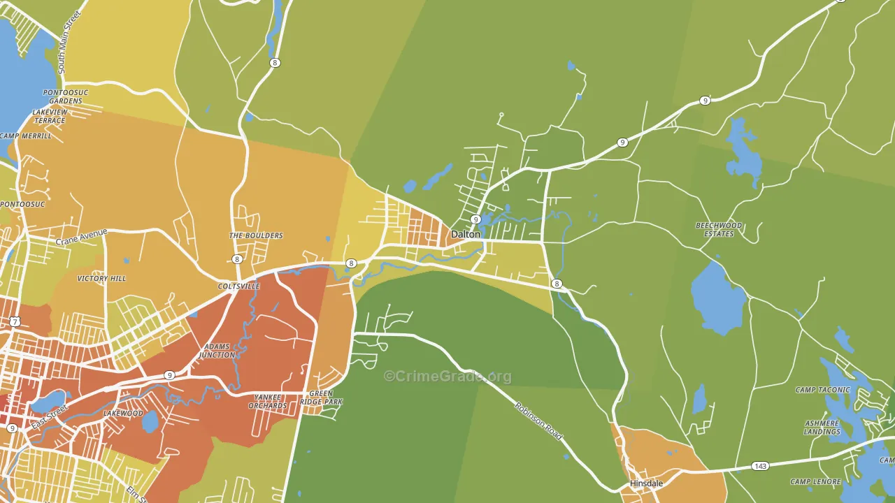 01226, MA Map of Vehicle Theft Rates