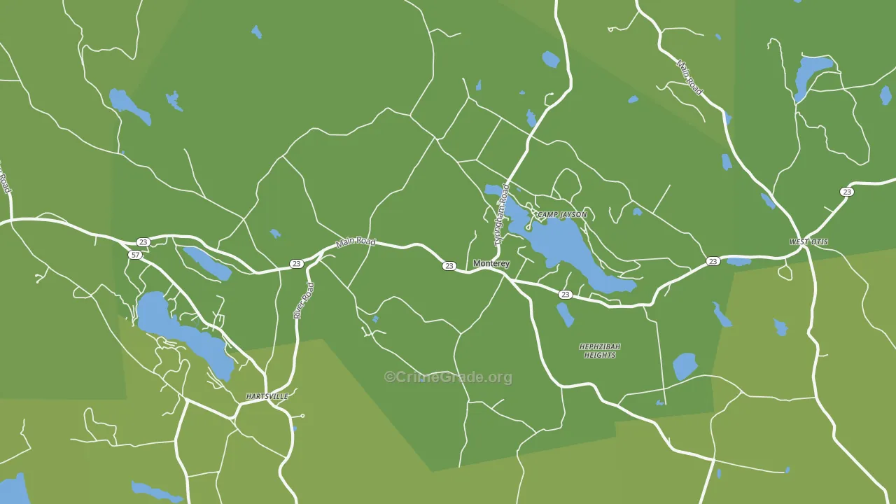 01245, MA Map of Vehicle Theft Rates