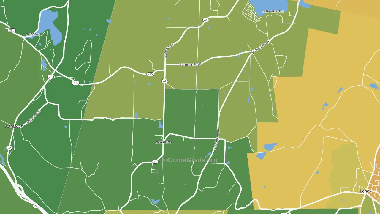 01254, MA Map of Vehicle Theft Rates