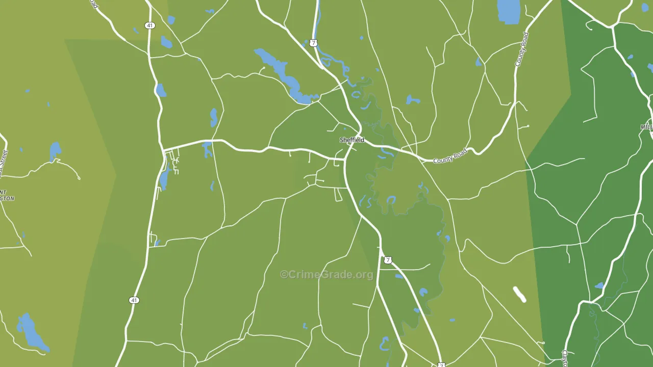 01257, MA Map of Vehicle Theft Rates