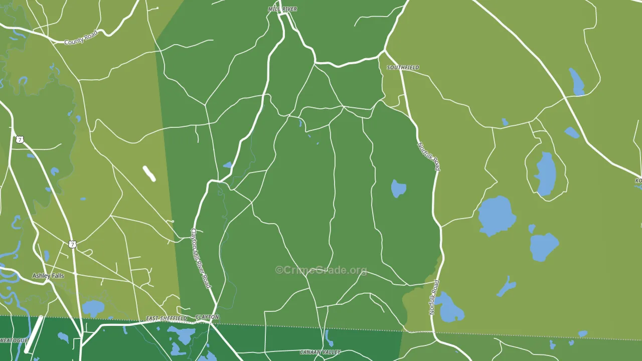 01259, MA Map of Vehicle Theft Rates