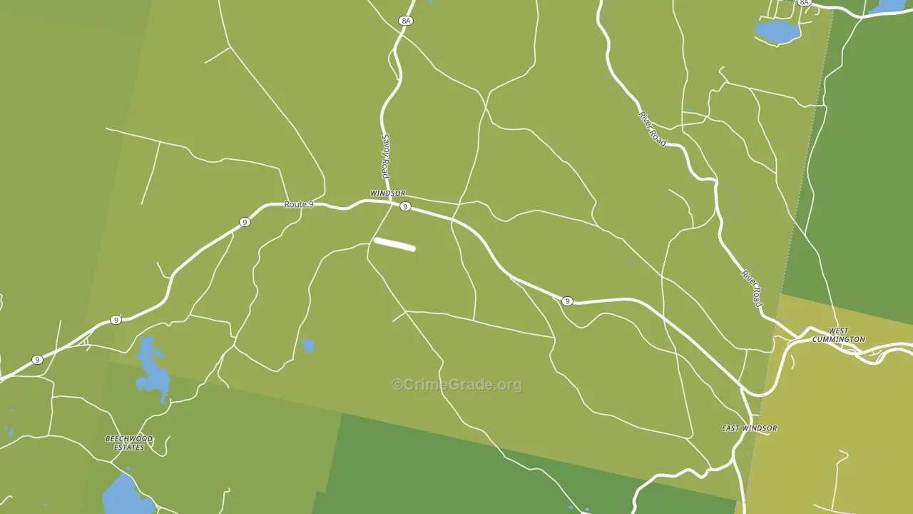 01270, MA Map of Vehicle Theft Rates