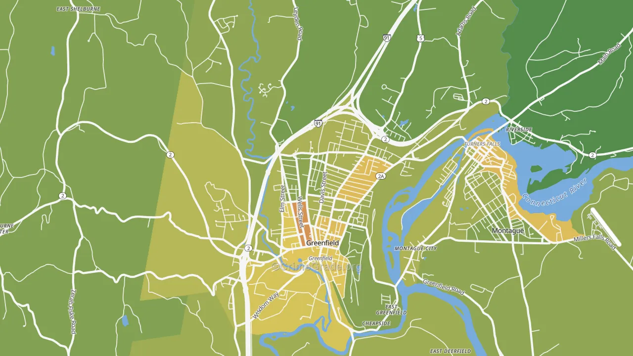 01301, MA Map of Vehicle Theft Rates