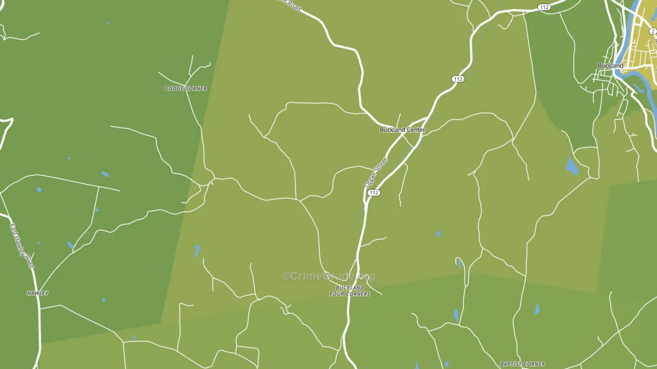 01338, MA Map of Vehicle Theft Rates