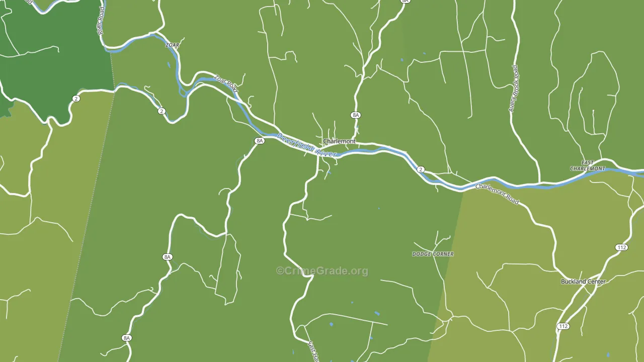 01339, MA Map of Vehicle Theft Rates