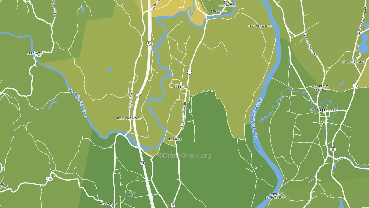 01342, MA Map of Vehicle Theft Rates