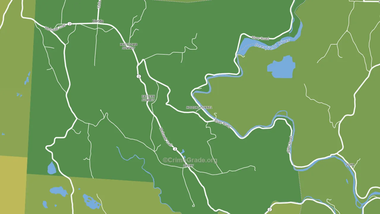 01343, MA Map of Vehicle Theft Rates