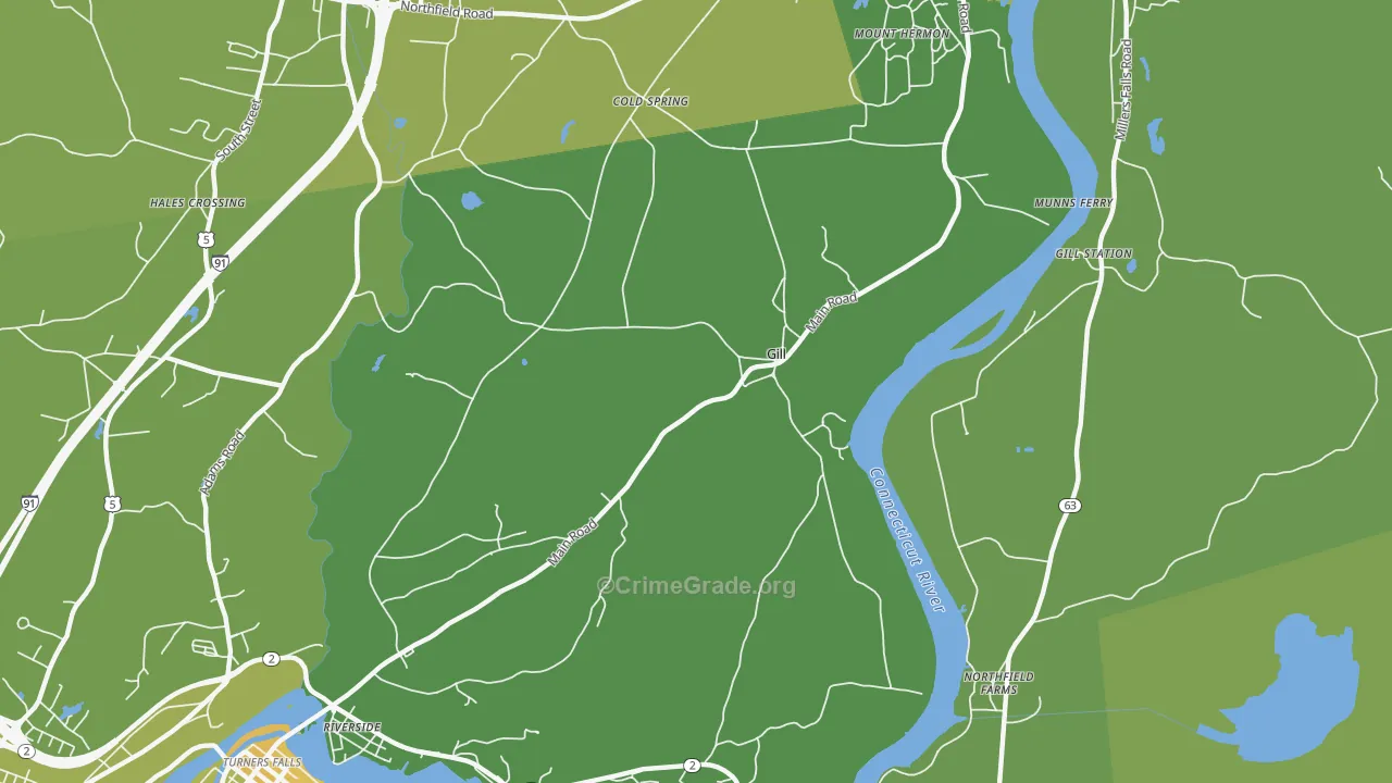 01354, MA Map of Vehicle Theft Rates