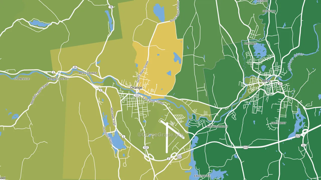 01364, MA Map of Vehicle Theft Rates