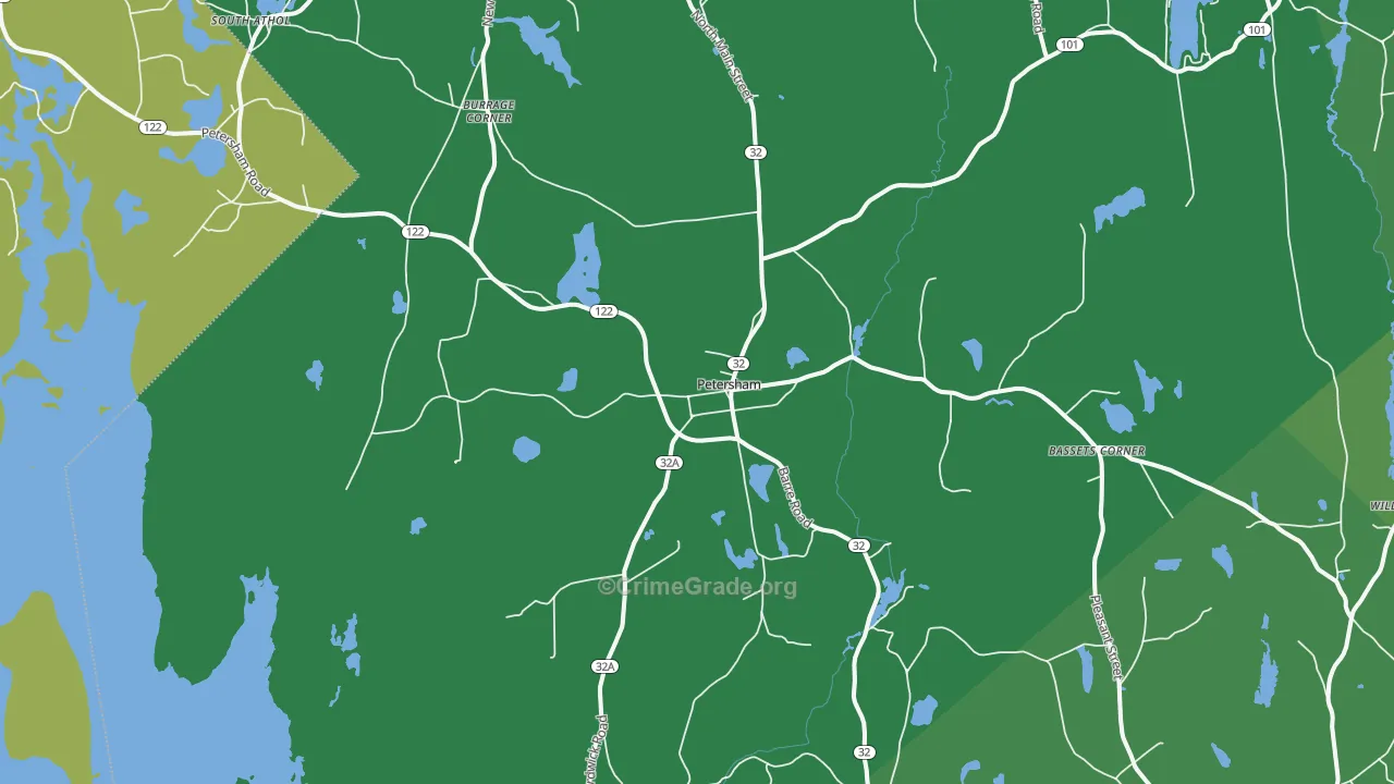 01366, MA Map of Vehicle Theft Rates