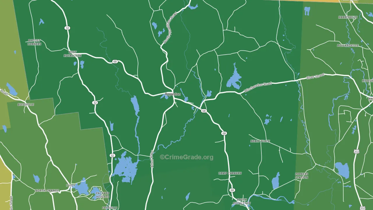 01368, MA Map of Vehicle Theft Rates