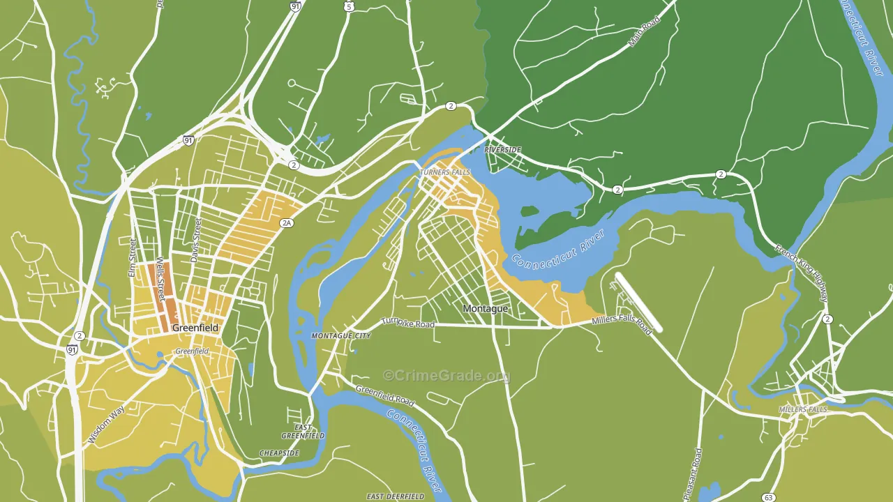 01376, MA Map of Vehicle Theft Rates