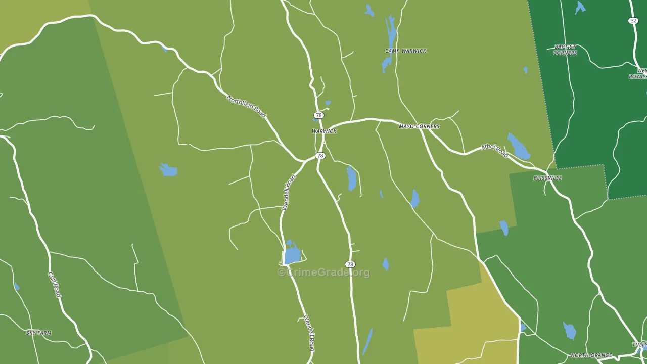 01378, MA Map of Vehicle Theft Rates