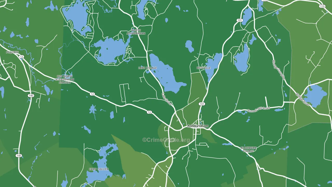 01430, MA Map of Vehicle Theft Rates