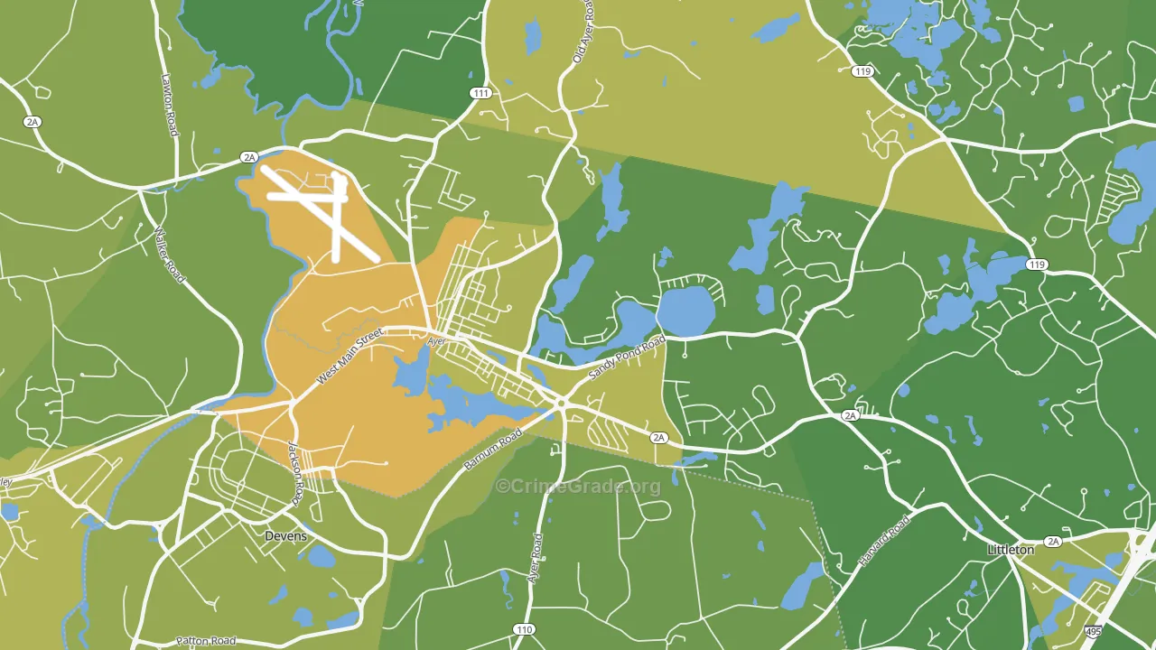 01432, MA Map of Vehicle Theft Rates