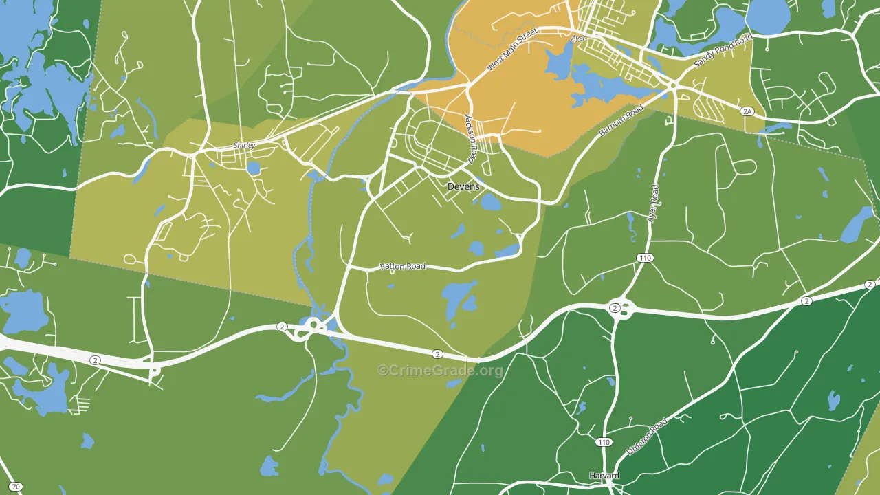 01434, MA Map of Vehicle Theft Rates