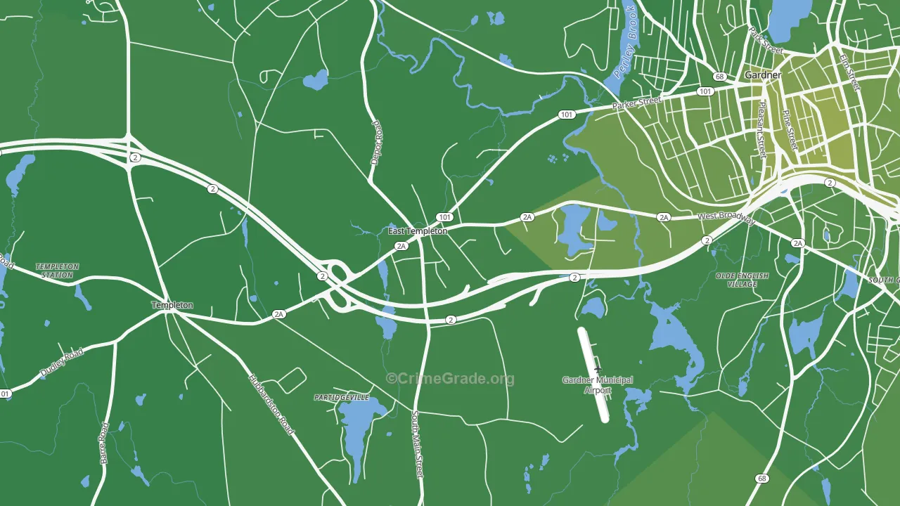 01438, MA Map of Vehicle Theft Rates