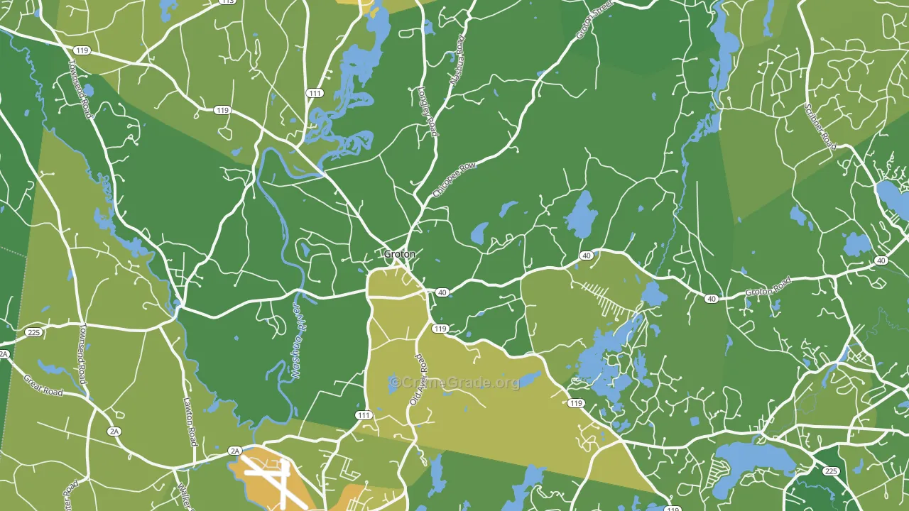 01450, MA Map of Vehicle Theft Rates