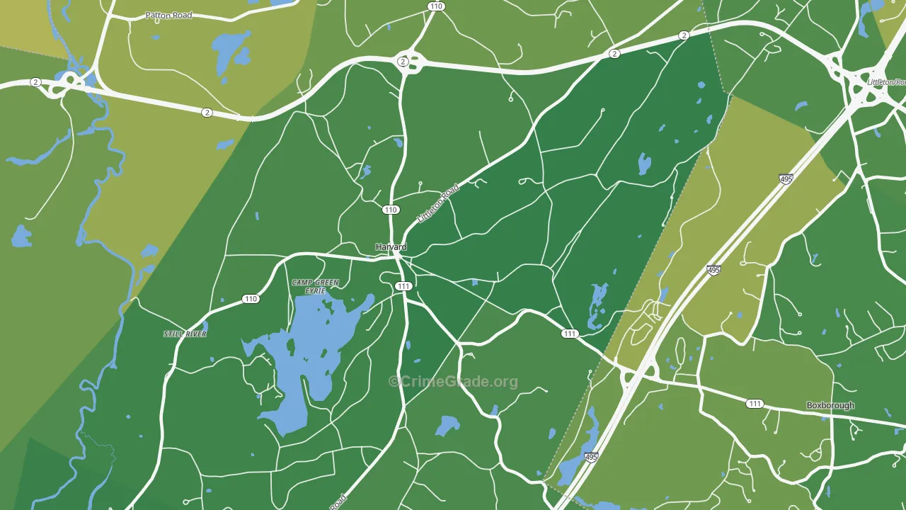 01451, MA Map of Vehicle Theft Rates